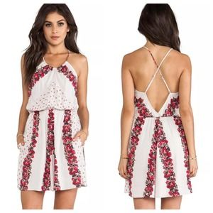 FREE PEPOLE Simona High Neck Short Mini Boho Floral Dress Medium M